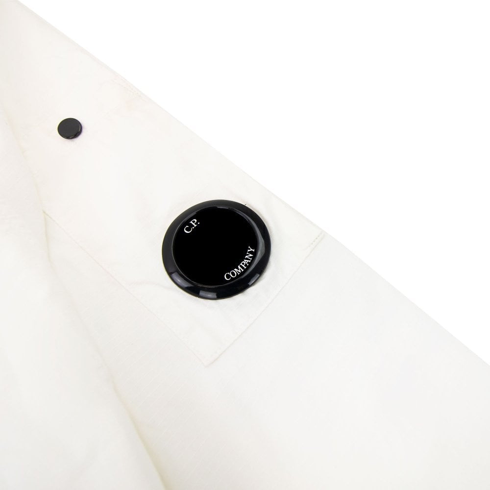 Cp Company Rip-Stop Zip Lens Shirt in White