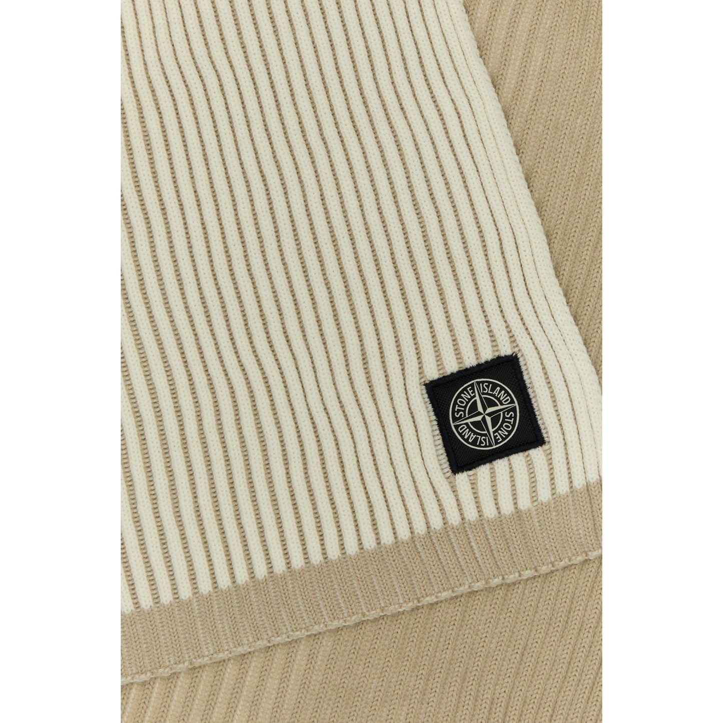 Stone Island Wool Scarf In Off White
