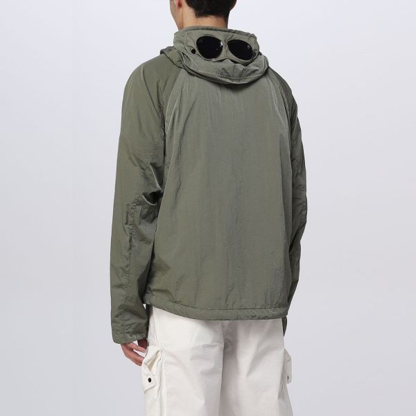 Cp Company Goggle Hooded Chrome Jacket In Bronze Green