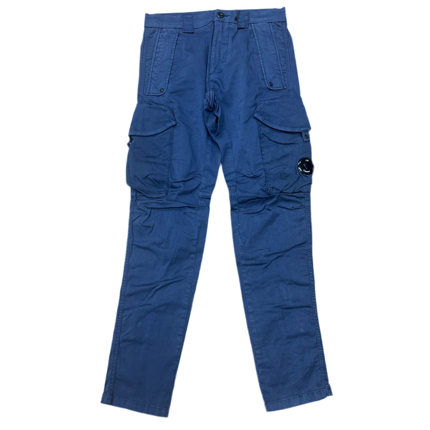 Cp Company Lens Sateen Cargo Pants In Medieval Blue