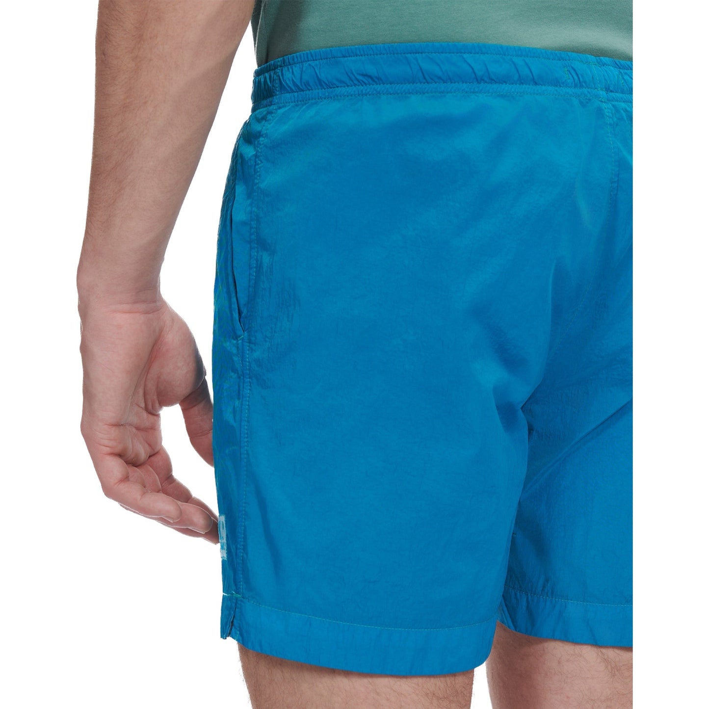 Cp Company Eco-Chrome R Stitch Logo Swim Shorts Tile Blue