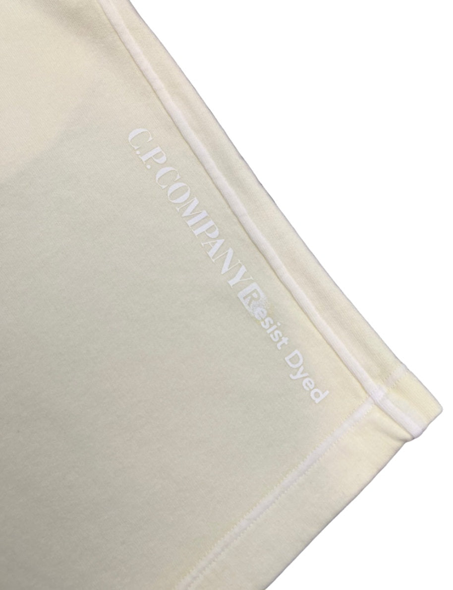 Cp Company Loose Fit Resist Dyed Logo Shorts In Yellow