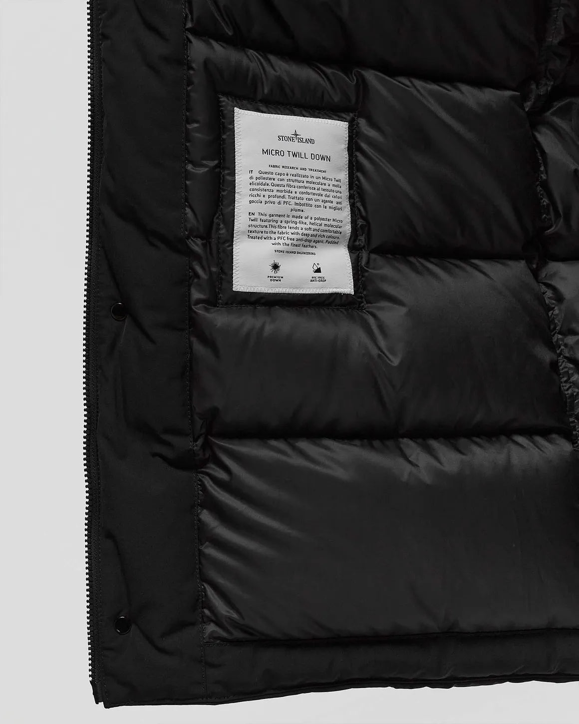 Stone Island Micro Twill Down Jacket In Black
