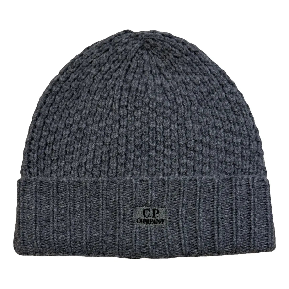 Cp Company Wool Patch Logo Beanie in Grey