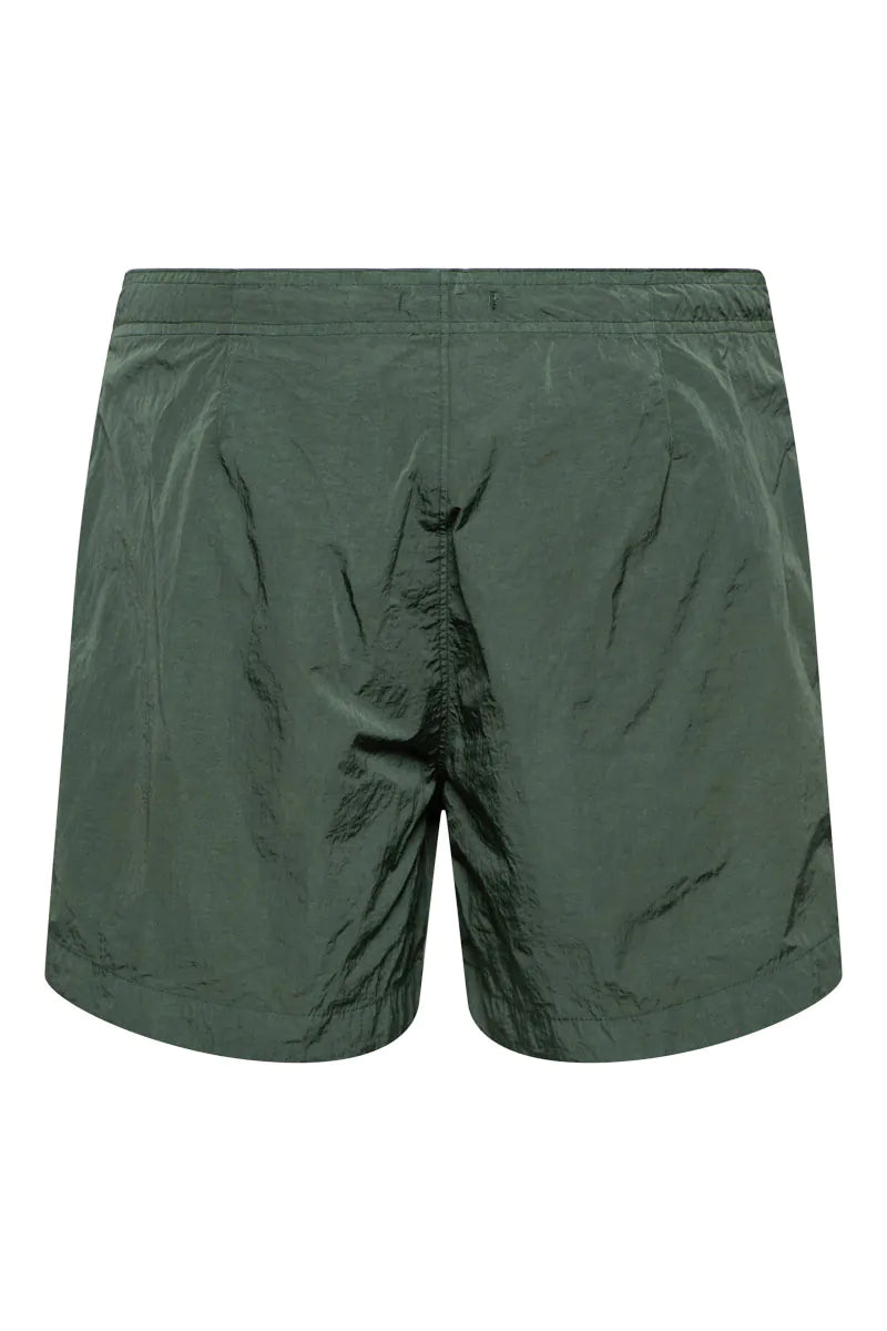 Cp Company 201A Eco Chrome-R Button Swimshorts In Duck Green