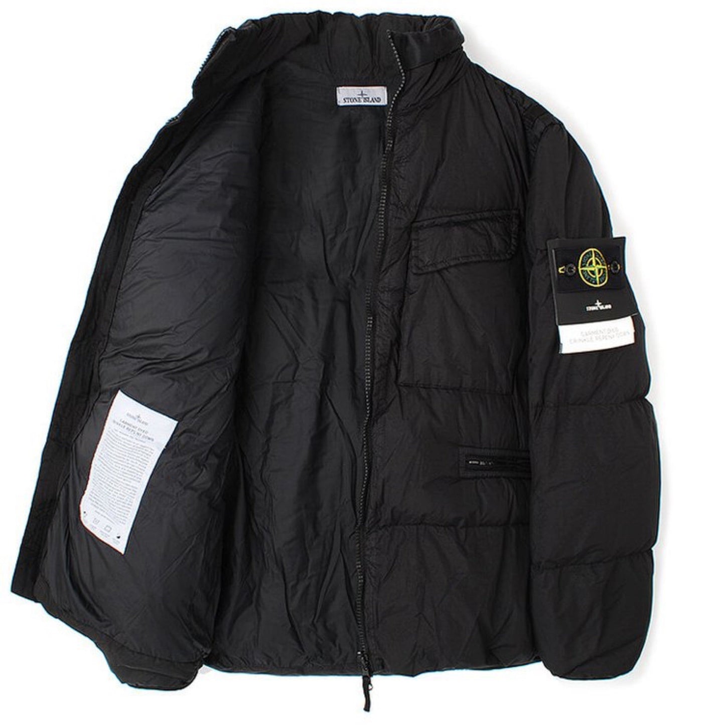 Stone Island Garment Dyed Crinkle Reps R-Ny Down Jacket In Black