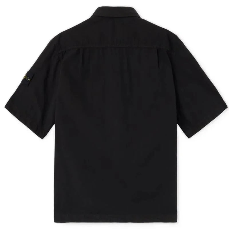 Stone Island Old Effect Short Sleeve Shirt In Black