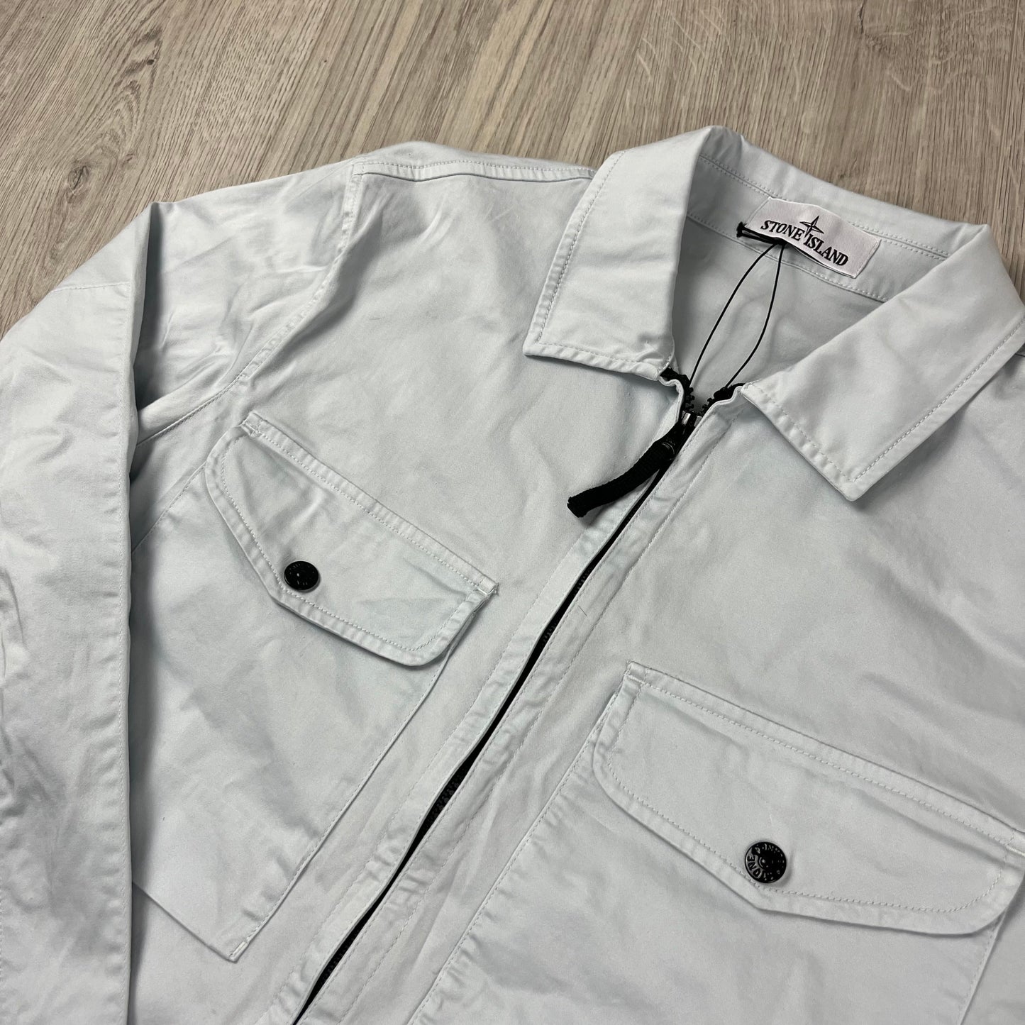 Stone Island Zip Overshirt - Sky Blue