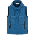 Stone Island David Light-Tc With Micropile Hooded Gilet In Blue