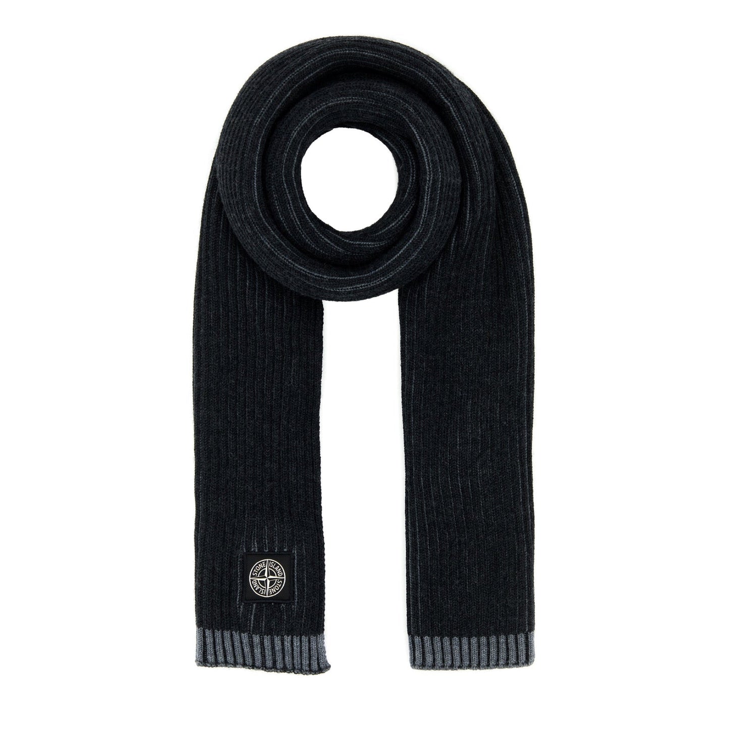 Stone Island Wool Scarf In Charcoal