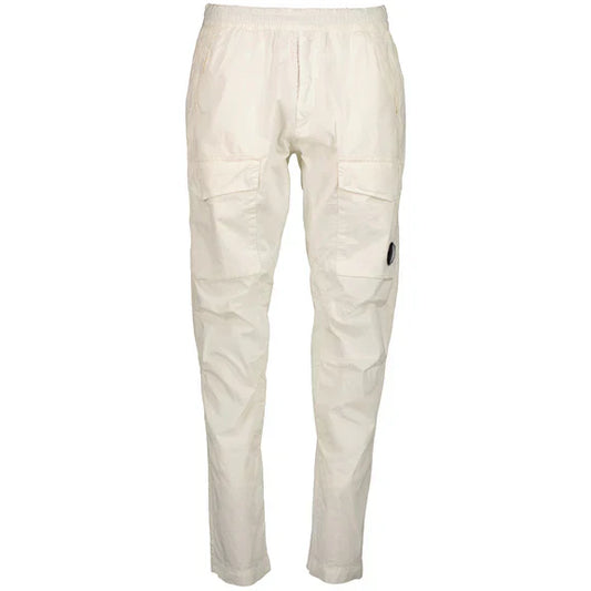 Cp Company Twill Stretch Lens Cargo Pants in White