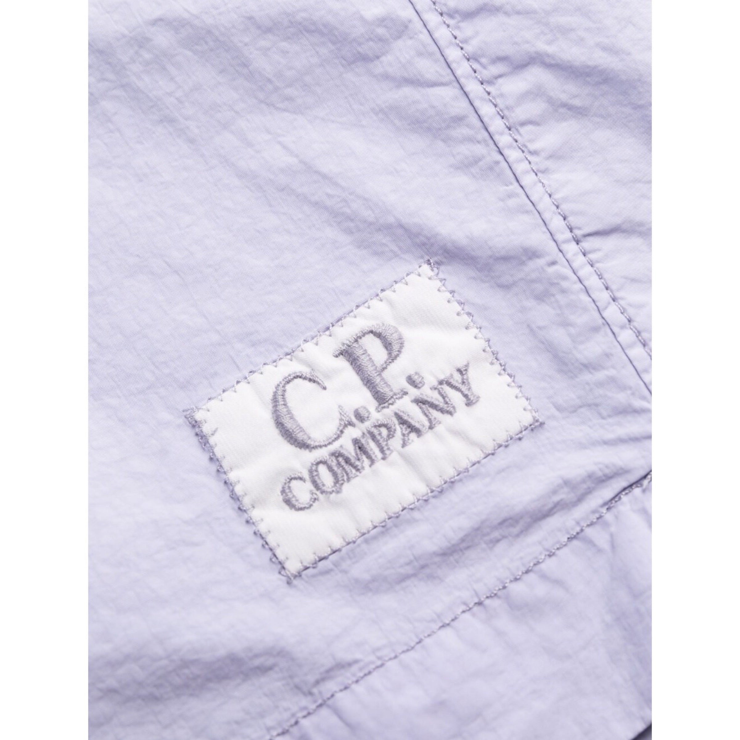 Cp Company Flatt Nylon Stitch Logo Swim Shorts Cosmic Sky