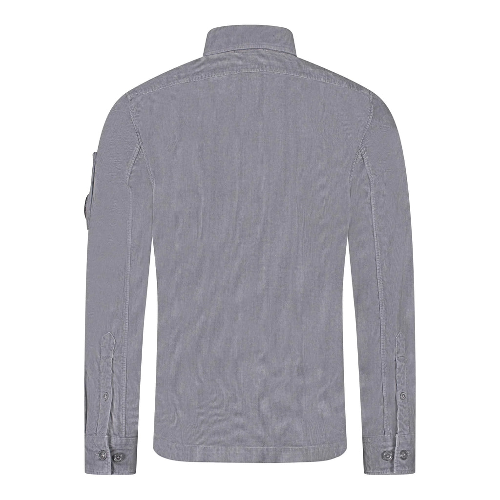 Cp Company Corduroy Button Up Shirt in Excalibur Grey