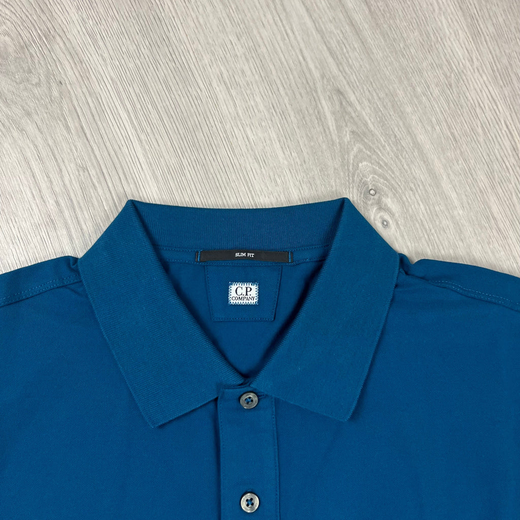 CP Company Piquet Polo Shirt - Ink Blue