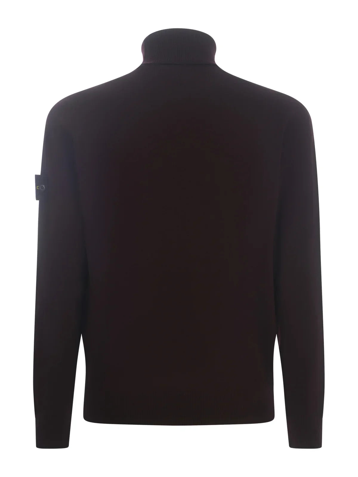 Stone Island Roll Neck Knit Sweatshirt in Burgundy