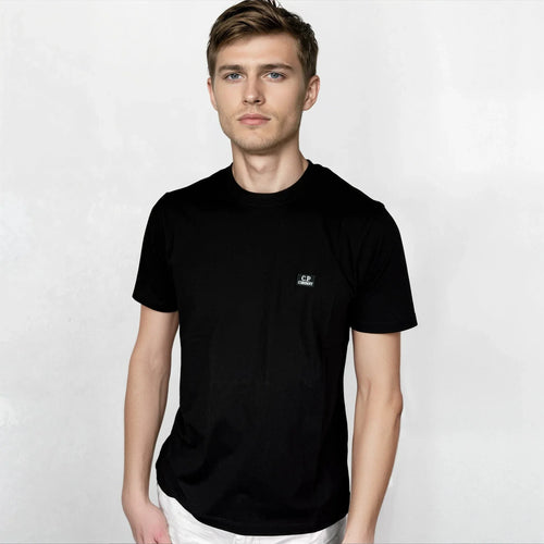 CP Company 70/2 Mercerised Jersey Logo Patch T-Shirt in Black