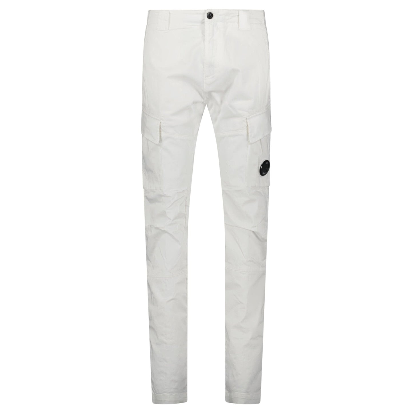 CP Company Gauze White Ergonomic Stretch Sateen Cargo Lens Pants
