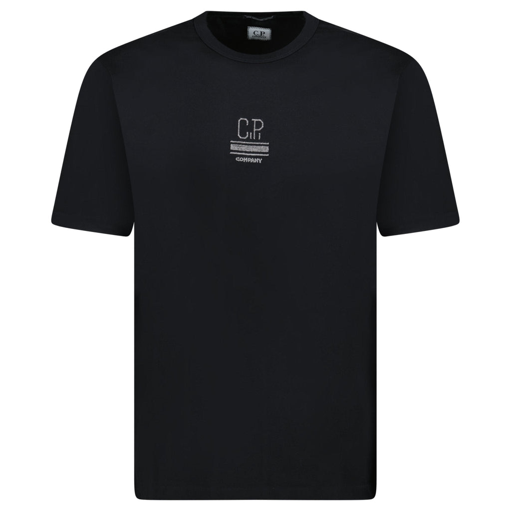 CP Company Mercerized 30/2 Jersey Twisted Small Logo T-Shirt Black