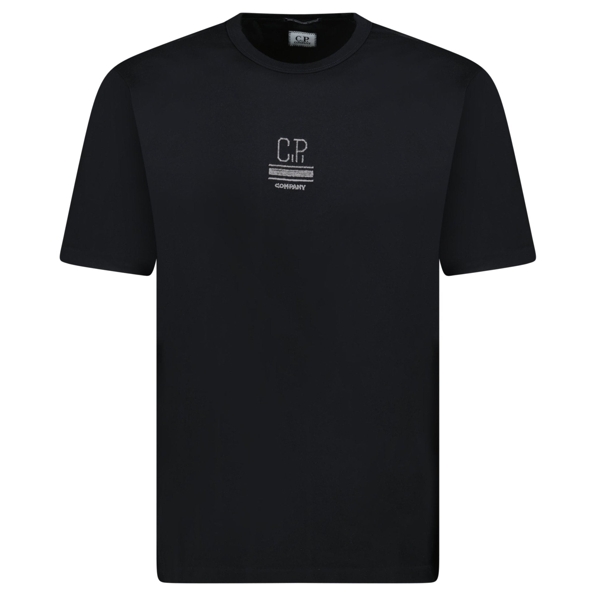 CP Company Mercerized 30/2 Jersey Twisted Small Logo T-Shirt Black