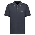 CP Company Stretch Piquet Striped Collar Polo Shirt Black Sand