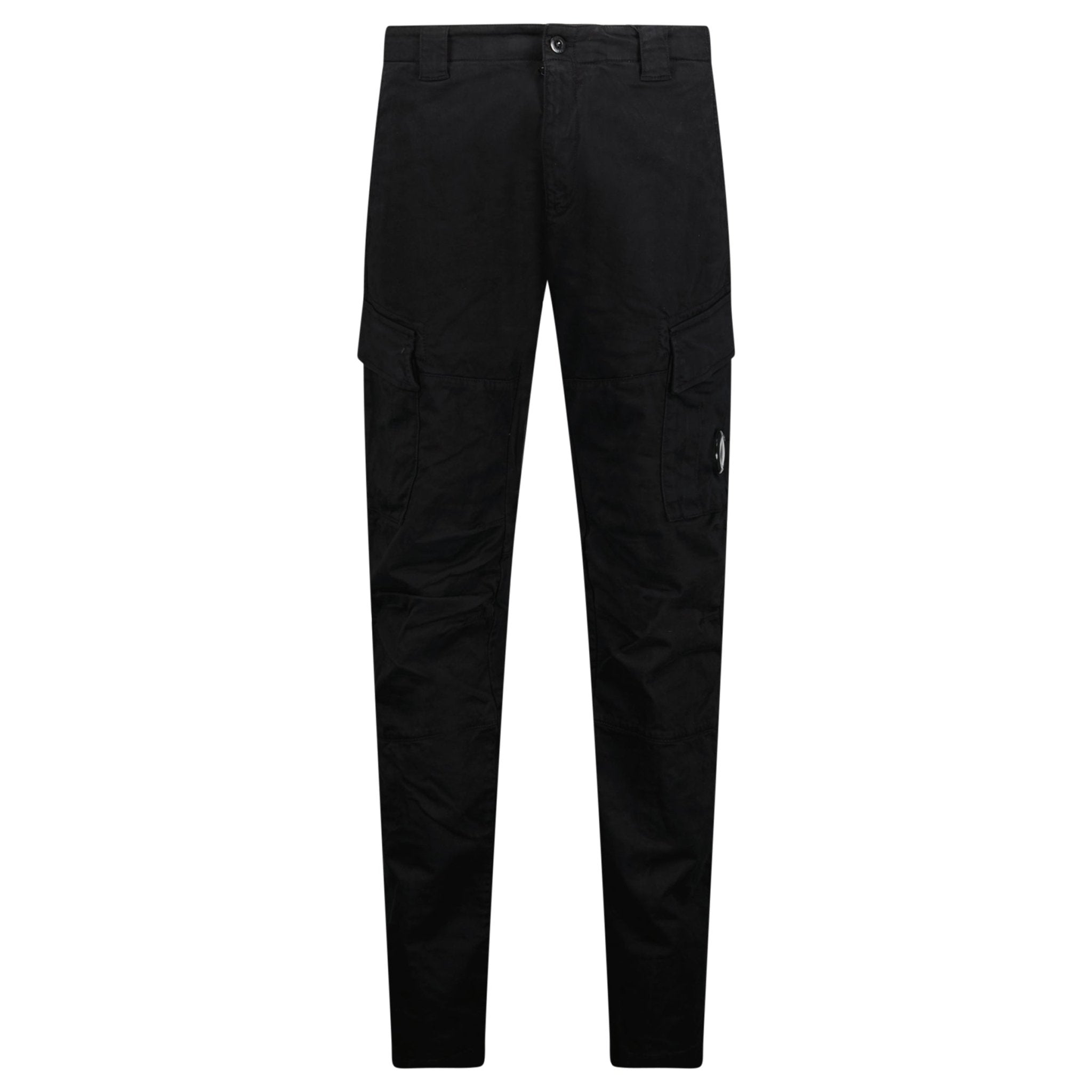 CP Company Stretch Sateen Ergonomic Lens Double Cargo Pants Black