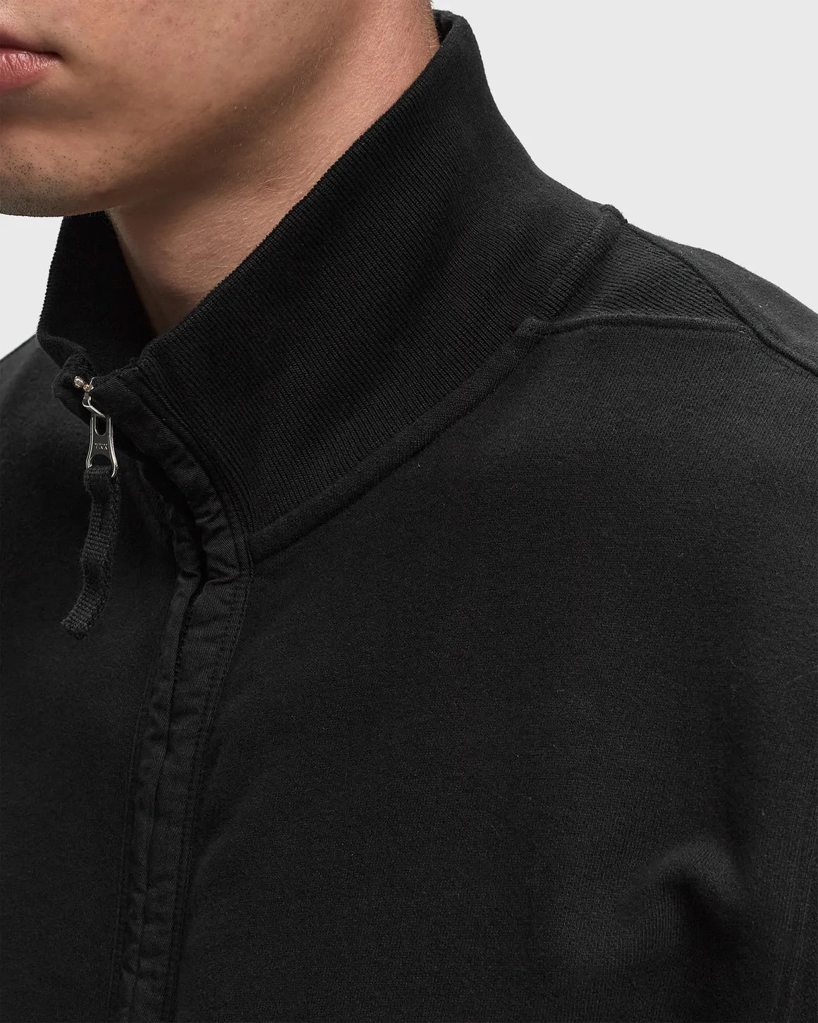 Stone Island Cotton Fleece Full Zip In Black